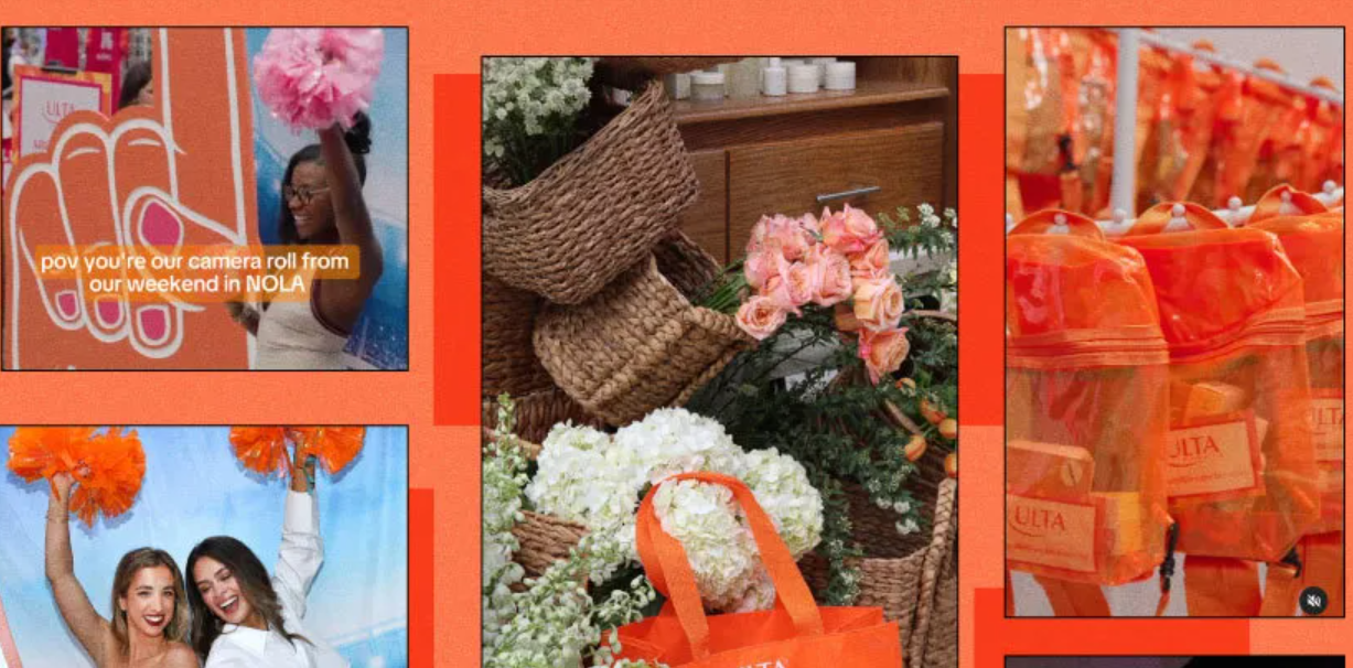 images from social media showing women having a good time, flowers and accessories