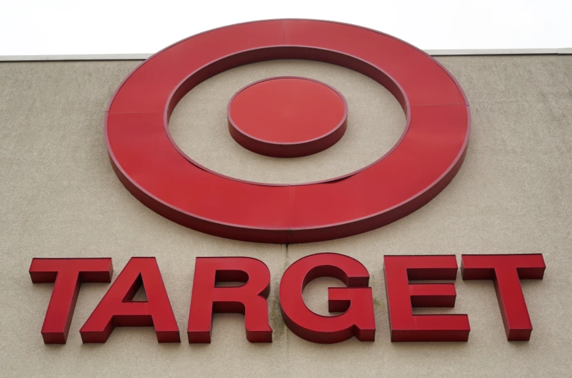 A photo of the target logo on the side of a store