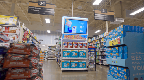A photo of digital signage within a Kroger store